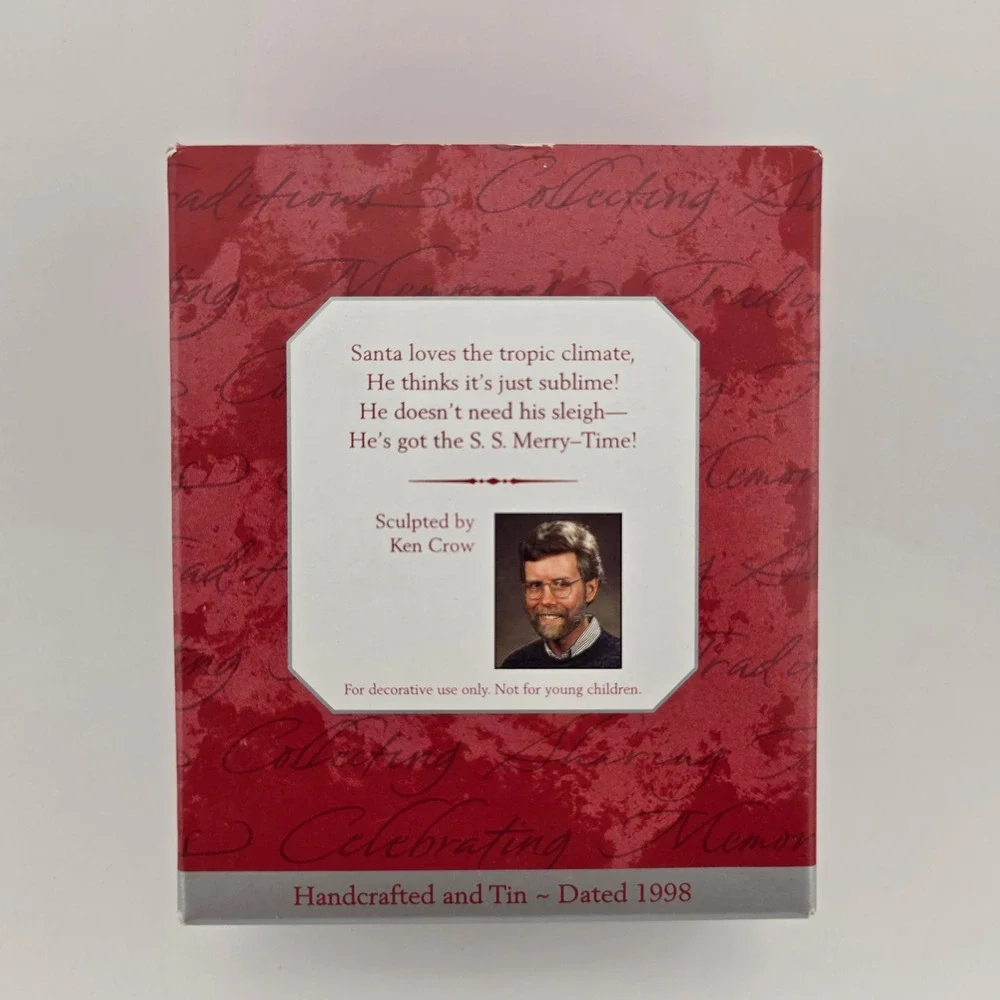 Hallmark Keepsake Cruising Into‎ Christmas Ornament 1998 Metal With Box